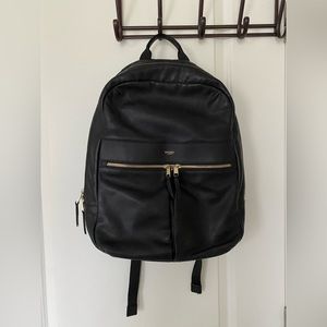 Knomo Luggage Mayfair 100% Leather Beaux Backpack 14-inch, Black, with Dustbag